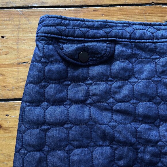 Denim Quilted A-Line Mini Skirt - Picture 2 of 4